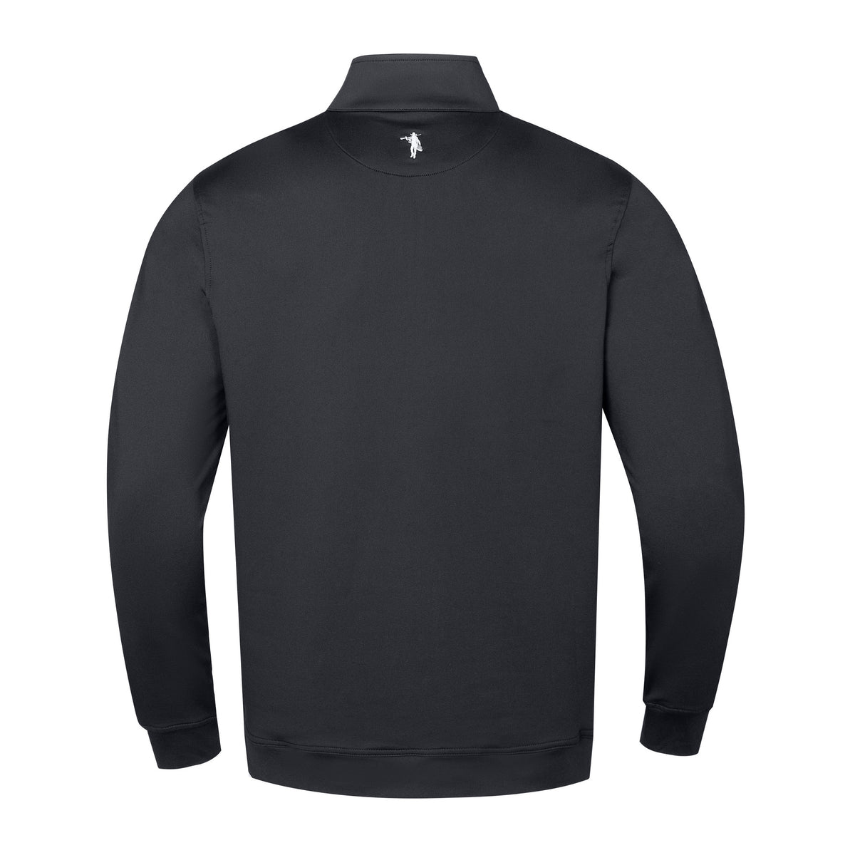 Black pullover with a black graphic design on a white background