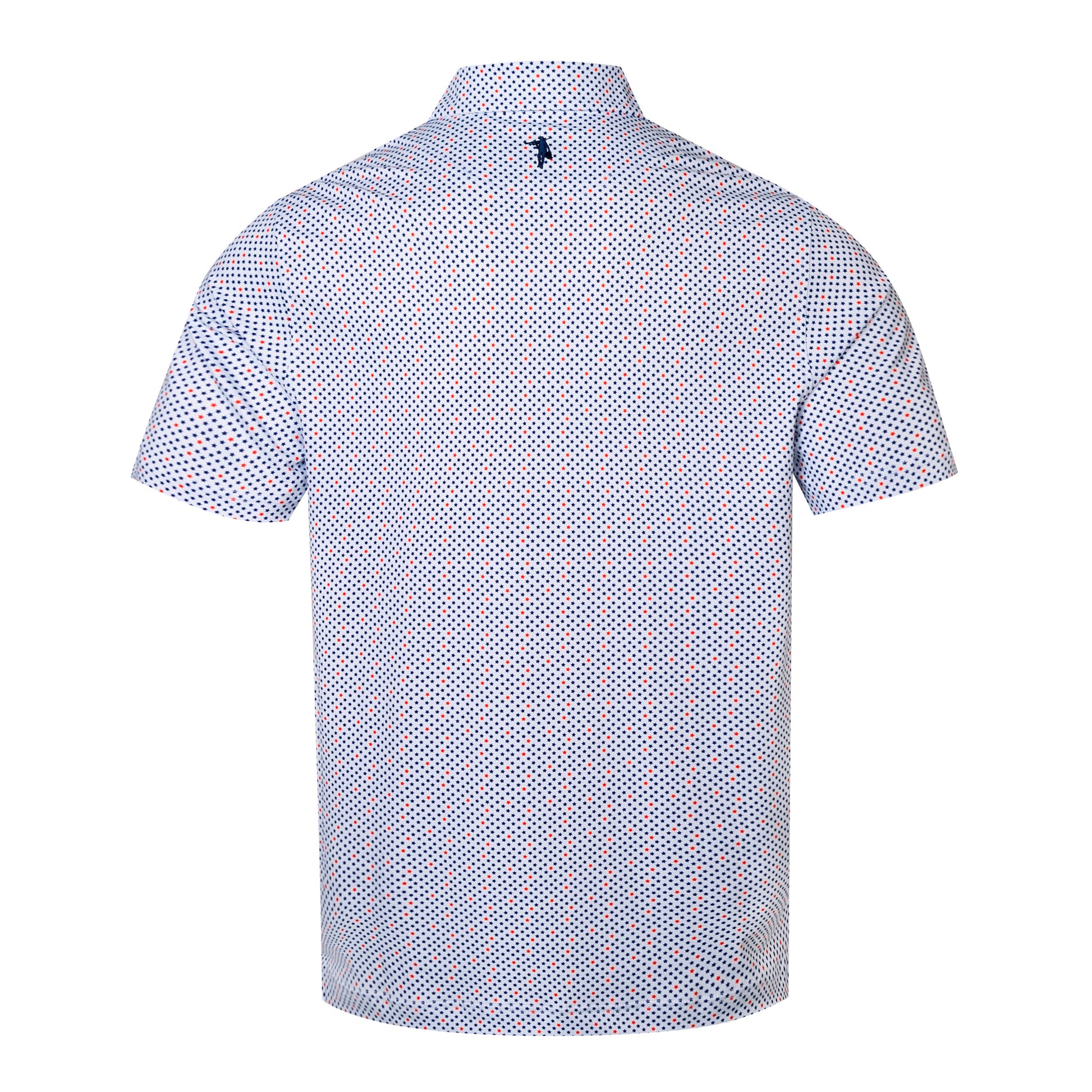 Short-sleeve shirt with a subtle pattern on a white background