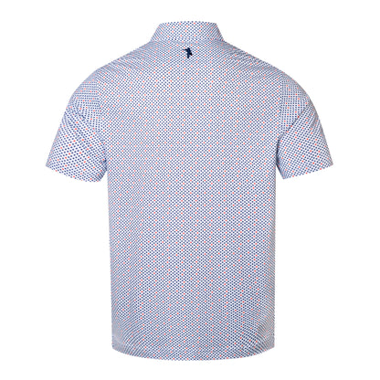 Short-sleeve shirt with a subtle pattern on a white background