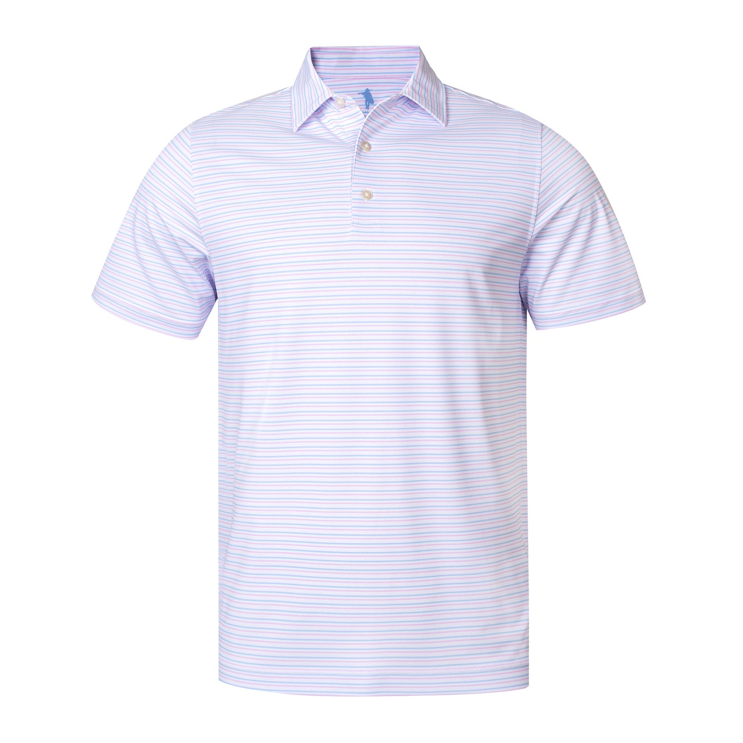 Striped polo shirt on a white background