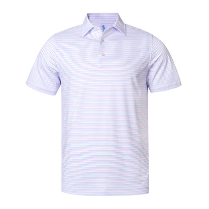 Striped polo shirt on a white background
