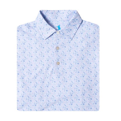Light blue floral patterned shirt on a white background