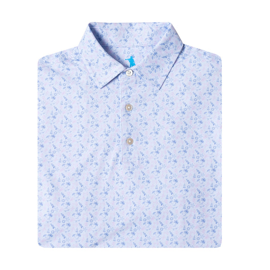 Light blue floral patterned shirt on a white background