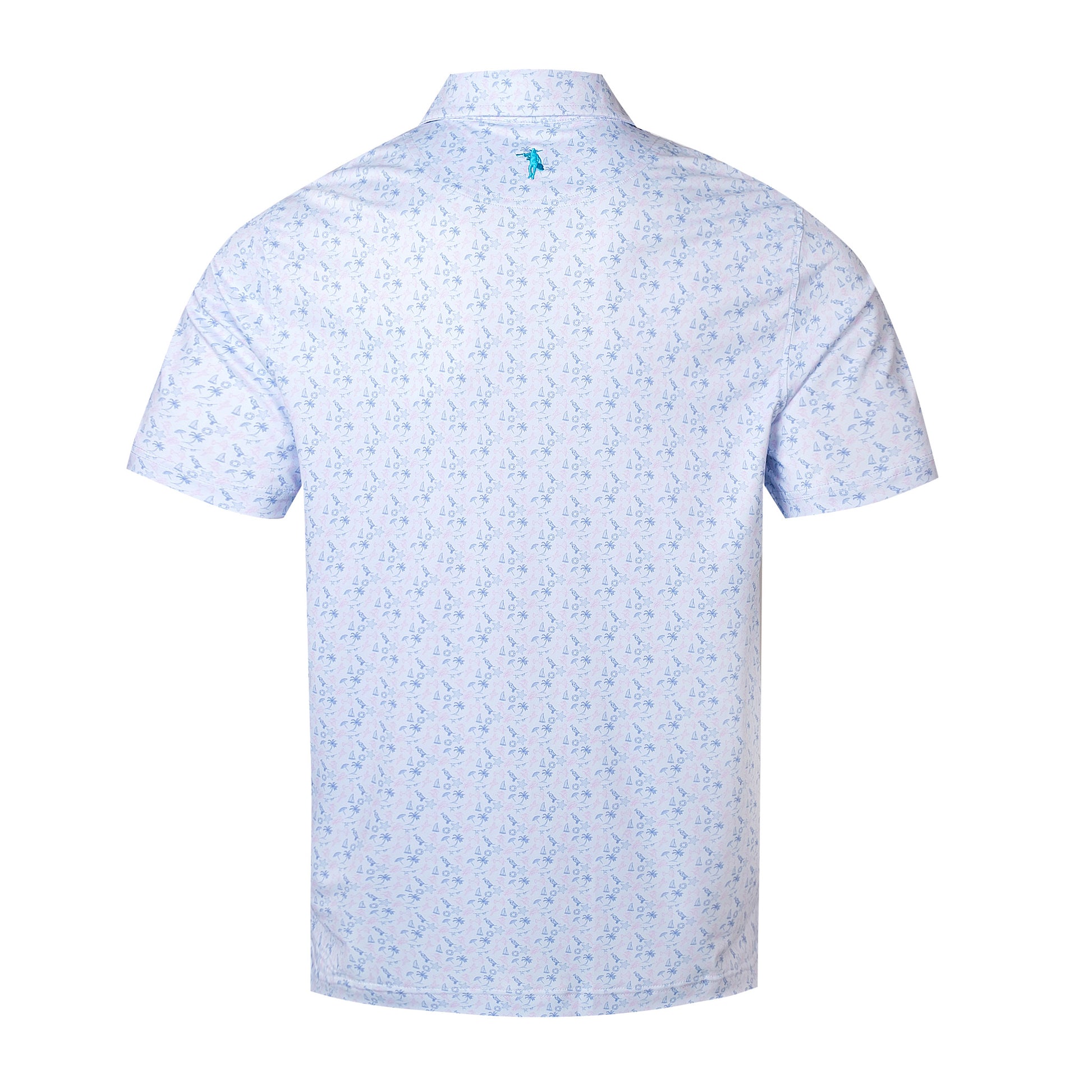 Light blue patterned shirt on a white background