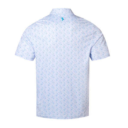 Light blue patterned shirt on a white background