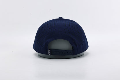 Navy blue cap on a light gray background
